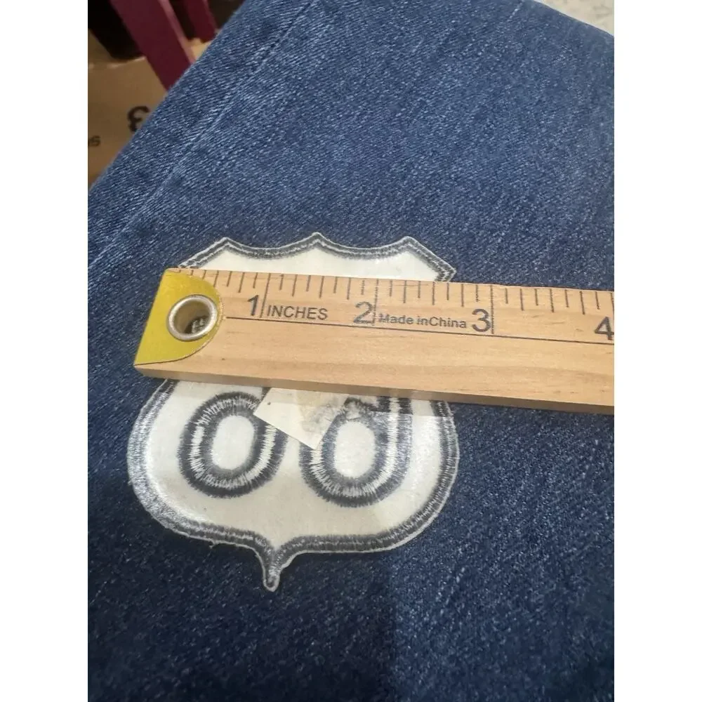 NOS Route 66 Highway Shield Patch Black White 3” Embroidered Iron On Vintage